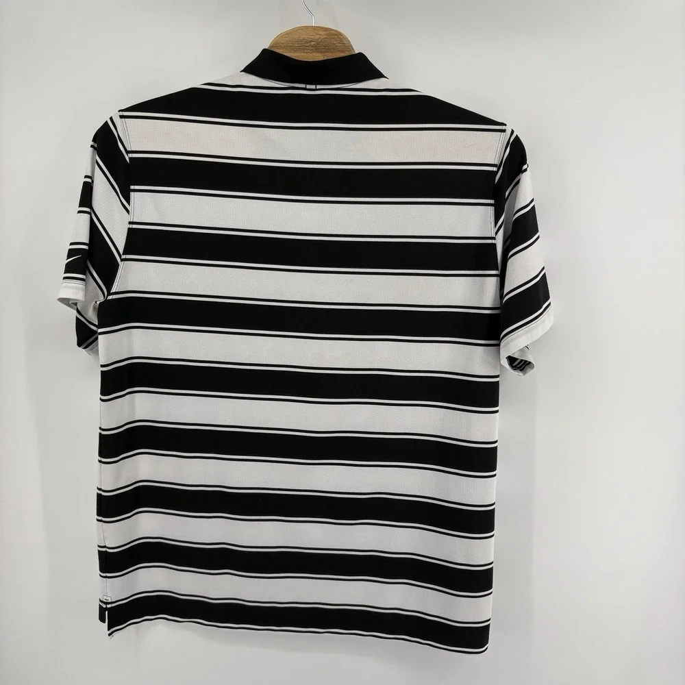 Nike Golf Tour Performance Dri-FIT Striped Polo Shirt Mens X Large Black White - Picture 8 of 11